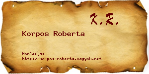 Korpos Roberta névjegykártya